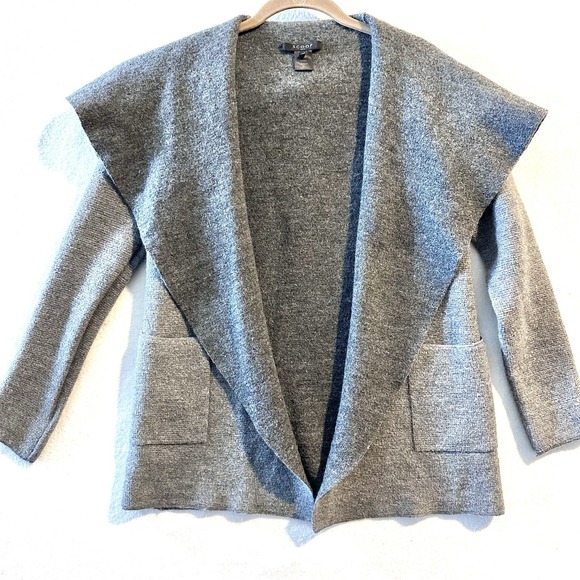 Scoop NYC Medium M Cardigan Sweater Jacket Wool Heathered Gray Long Sleeve - Picture 1 of 9